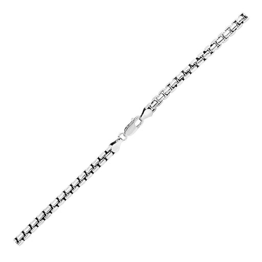 Bids.com Sterling Silver Rhodium Plated Round Box Bracelet (5.2 mm) Bracelets White Smoke 8.5 / Sterling Silver