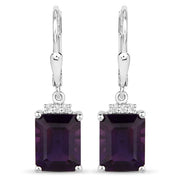 Bids.com 6.63 Carat Genuine Amethyst .925 Sterling Silver Earrings Earrings White Smoke