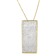 Bids.com 14K Yellow Gold Princess Cut Diamond Block Pendant Necklace (2 5/8 cttw, H-I Color, SI2-I1 Clarity) Necklaces White Smoke Yellow.Gold / 18