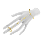Bids.com 14K Yellow Gold 1/4 Cttw Diamond Ring and Bracelet Hand Chain (G-H Color, SI1-SI2 Clarity) - 7" Bracelets White Smoke 7 / Yellow.Gold