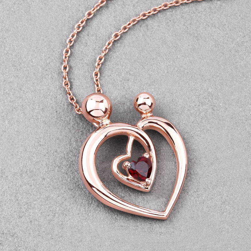 Bids.com 0.32 Carat Genuine Garnet .925 Sterling Silver Pendant Pendants Gray size 18.00