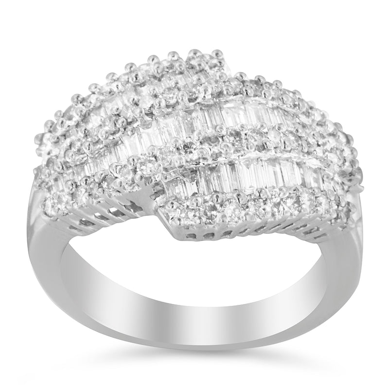 Bids.com 14K White Gold Diamond Cocktail Ring Band (1 3/4 Cttw, H-I Color, SI2-I1 Clarity) - Size 6-1/2 Rings White Smoke 8 / White.Gold,7 / White.Gold,6.5 / White.Gold