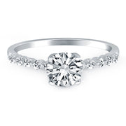 Bids.com 14k White Gold Diamond Engagement Ring with Shared Prong Diamond Accents Rings White Smoke 4 / White Gold,4.5 / White Gold,5 / White Gold,5.5 / White Gold,6 / White Gold,6.5 / White Gold,7 / White Gold,7.5 / White Gold,8 / White Gold,8.5 / White Gold,9 / White Gold