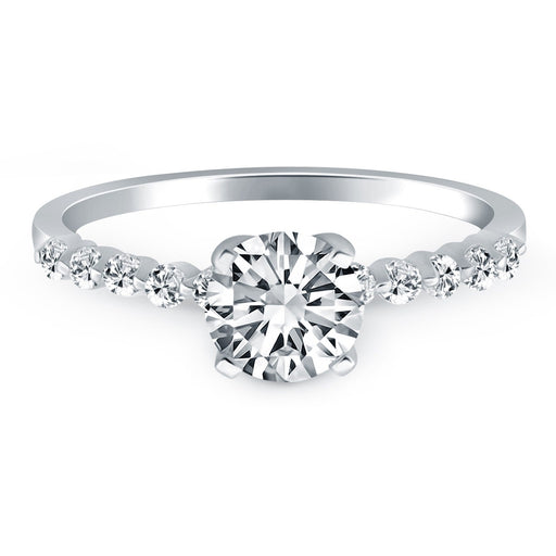Bids.com 14k White Gold Diamond Engagement Ring with Shared Prong Diamond Accents Rings White Smoke 4 / White Gold,4.5 / White Gold,5 / White Gold,5.5 / White Gold,6 / White Gold,6.5 / White Gold,7 / White Gold,7.5 / White Gold,8 / White Gold,8.5 / White Gold,9 / White Gold