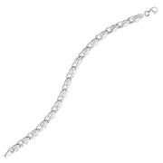 Bids.com 14k White Gold Heart Shape Textured Bracelet Bracelets White Smoke 7.25 / White Gold