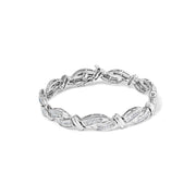 Bids.com 14K White Gold 4.0 Cttw Invisble Set Princess-Cut Diamond Wave Style Link Bracelet (H-I Color, SI2-I1 Clarity) - 7" Bracelets White Smoke White.Gold / 7