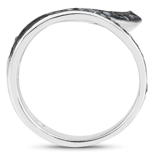 Bids.com 0.46 Carat Genuine Blue Diamond .925 Sterling Silver Ring Rings White Smoke size 7.00,size 6.00,size 8.00,size 9.00,size 5.00
