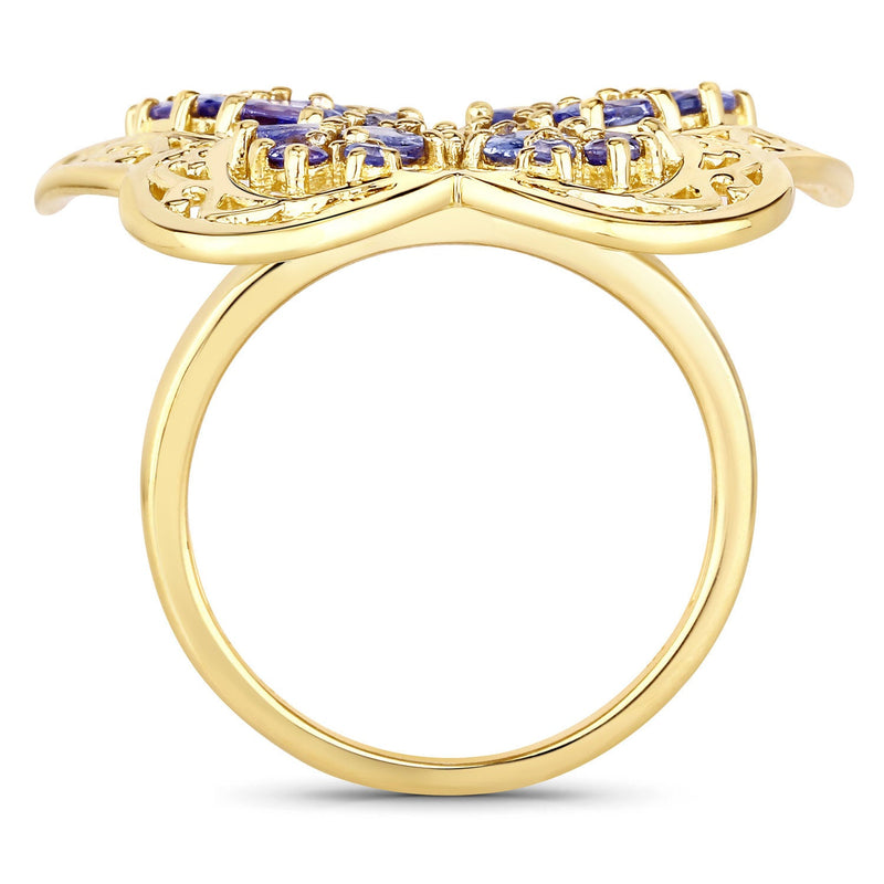 Bids.com 2.50 Carat Genuine Tanzanite .925 Sterling Silver Ring Rings White Smoke size 6.00,size 7.00,size 8.00,size 9.00