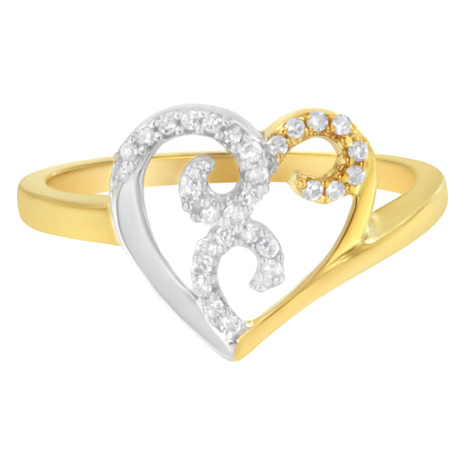 Bids.com 10K Two-Toned Gold Diamond Heart Shape Cluster Ring (1/6 Cttw, H-I Color, I1-I2 Clarity) - Size 6 Rings White Smoke 7 / YellowWhite.Gold,8.5 / YellowWhite.Gold,8 / YellowWhite.Gold,7.5 / YellowWhite.Gold,7.25 / YellowWhite.Gold,6.5 / YellowWhite.Gold,6 / YellowWhite.Gold