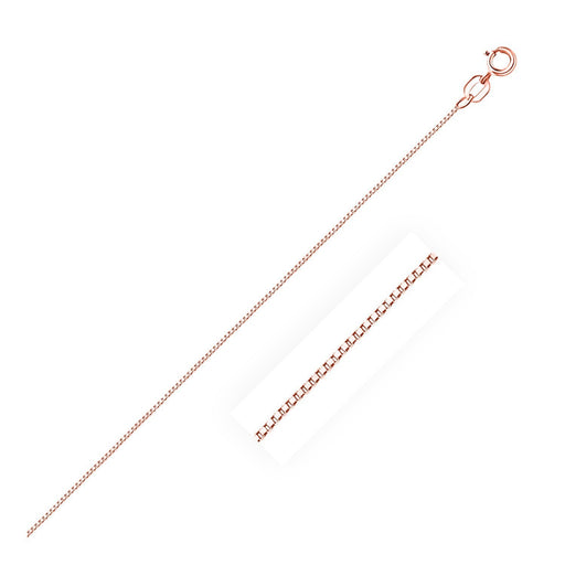 Bids.com 14k Rose Gold Classic Box Chain 0.6mm Necklaces White Smoke 16 / Rose Gold,17 / Rose Gold,18 / Rose Gold,20 / Rose Gold,24 / Rose Gold