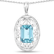 Bids.com 9.60 Carat Genuine Green Topaz .925 Sterling Silver Pendant Pendants White Smoke