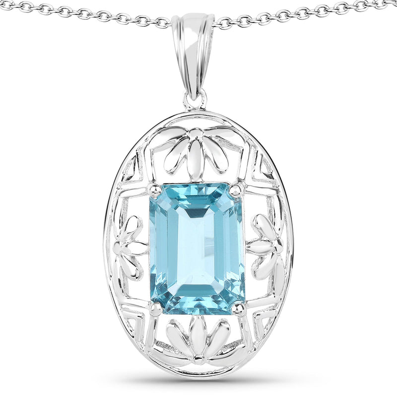 Bids.com 9.60 Carat Genuine Green Topaz .925 Sterling Silver Pendant Pendants White Smoke