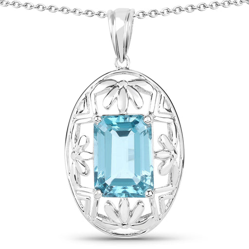 Bids.com 9.60 Carat Genuine Green Topaz .925 Sterling Silver Pendant Pendants White Smoke
