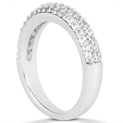 Bids.com 14k White Gold Triple Multi-Row Micro- Pave Diamond Wedding Ring Band Rings White Smoke 4 / White Gold,4.5 / White Gold,5 / White Gold,5.5 / White Gold,6 / White Gold,6.5 / White Gold,7 / White Gold,7.5 / White Gold,8 / White Gold,8.5 / White Gold,9 / White Gold