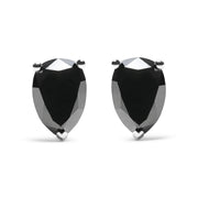 Bids.com 14K White Gold 2.00 Cttw Pear Cut Black Diamond Stud Earrings Earrings White Smoke White.Gold / 2