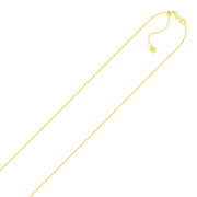 Bids.com 14k Yellow Gold Adjustable Cable Chain 0.9mm Necklaces White Smoke 22 / Yellow Gold,30 / Yellow Gold