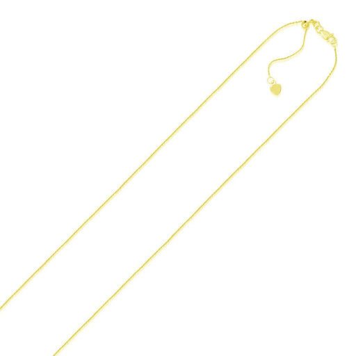 Bids.com 14k Yellow Gold Adjustable Cable Chain 0.9mm Necklaces White Smoke 22 / Yellow Gold,30 / Yellow Gold