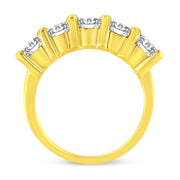 Bids.com 14K Yellow Gold Plated .925 Sterling Silver 2.0 Cttw Shared Prong Set Diamond 5 Stone Wedding Band Ring (J-K Color, I1-I2 Clarity) - Size 7 Rings White Smoke 7 / Yellow.Sterling Silver,8 / Yellow.Sterling Silver,6 / Yellow.Sterling Silver,9 / Yellow.Sterling Silver