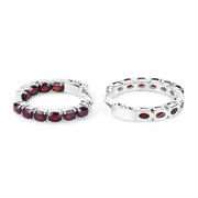 Bids.com 4.00 Carat Genuine Garnet .925 Sterling Silver Earrings Earrings White Smoke