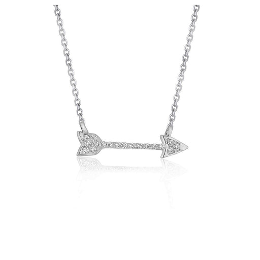 Bids.com Diamond Arrow Style Pendant in 14k White Gold (1/10 cttw) Necklaces White Smoke 16 / White Gold