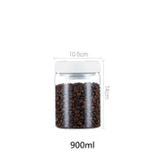 SmartPursue™ Vacuum Sealed Jug Coffee Beans Airtight Canister Kitchen Utensils White Smoke 900ml / White