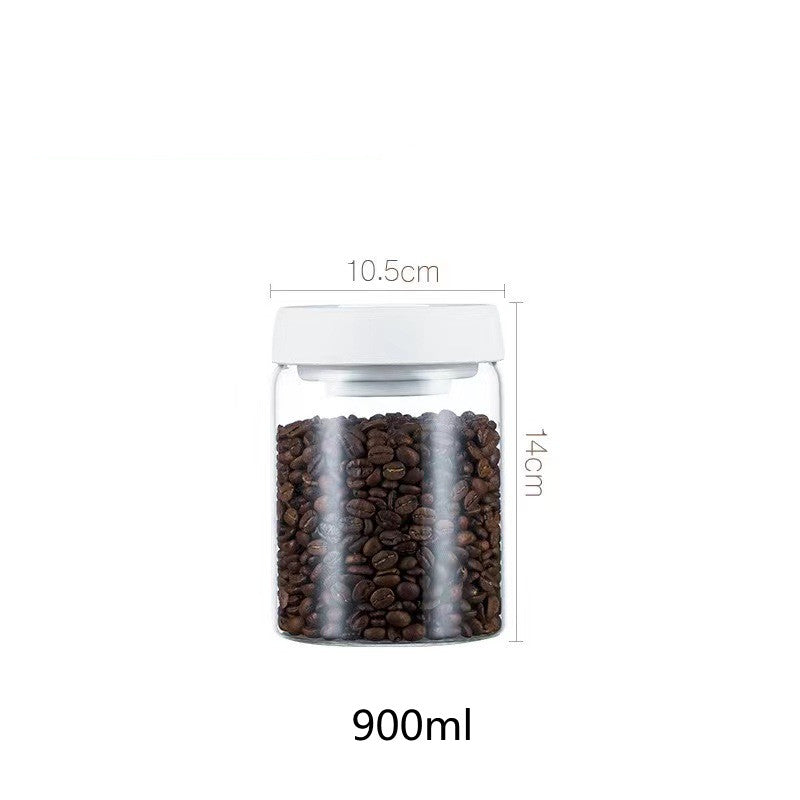 SmartPursue™ Vacuum Sealed Jug Coffee Beans Airtight Canister Kitchen Utensils White Smoke 900ml / White