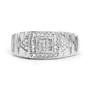 Bids.com 14K White Gold Plated 0.21 Carat Genuine White Diamond .925 Sterling Silver Ring Rings Gray size 6.00,size 7.00,size 8.00,size 9.00