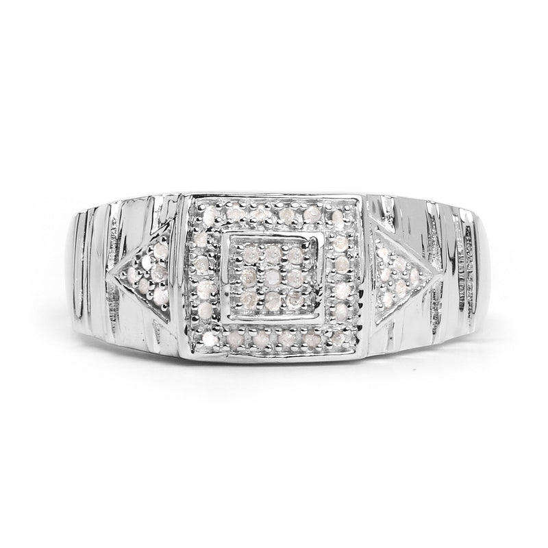 Bids.com 14K White Gold Plated 0.21 Carat Genuine White Diamond .925 Sterling Silver Ring Rings Gray size 6.00,size 7.00,size 8.00,size 9.00