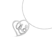 Bids.com .925 Sterling Silver 1/6 cttw Diamond Heart Pendant Necklace (H-I, I1-I2) Necklaces White Smoke White.Sterling Silver / 18