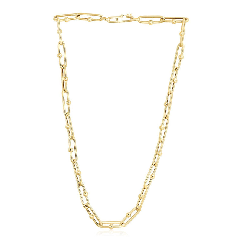 Bids.com 14k Yellow Gold High Polish Elongated Paperclip Jax Link Necklace Necklaces White Smoke 18 / Yellow Gold