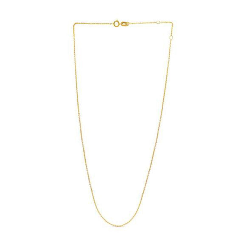 Bids.com Adjustable Cable Chain in 14k Yellow Gold (0.97 mm) Necklaces White Smoke 18 / Yellow Gold