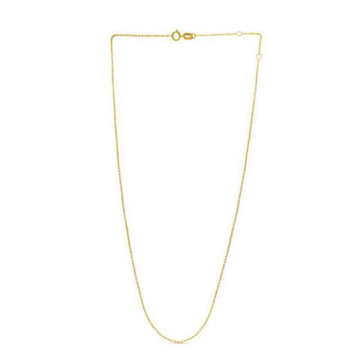 Bids.com Adjustable Cable Chain in 14k Yellow Gold (0.97 mm) Necklaces White Smoke 18 / Yellow Gold
