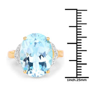 Bids.com 14K Yellow Gold Plated 11.32 Carat Genuine Blue Topaz and White Topaz .925 Sterling Silver Ring Rings White Smoke size 7.00,size 8.00,size 6.00,size 9.00
