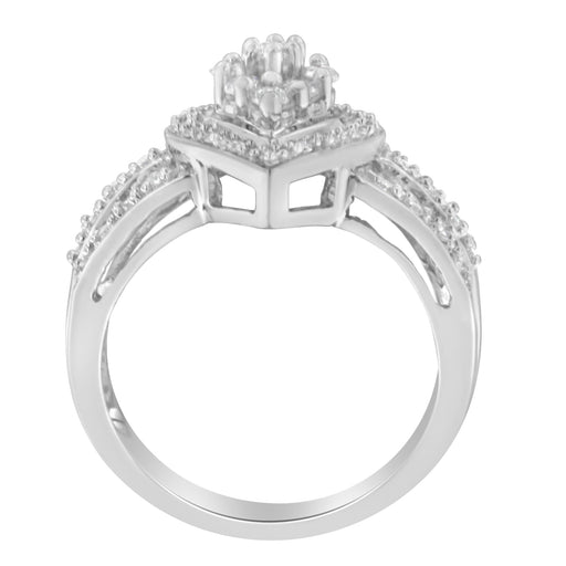 Bids.com 10K White Gold Round Cut Diamond Teardrop Ring (1/2 Cttw, H-I Color, SI2-I1 Clarity) - Size 6-1/2 Rings White Smoke 7 / White.Gold,6.5 / White.Gold