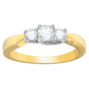 Bids.com 14K Two-Toned Gold 1/2 CTTW Round-cut Diamond Ring (G-H, SI1-SI2) Rings White Smoke 6.75 / YellowWhite.Gold
