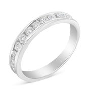 Bids.com IGI Certified 1/2 Cttw Round Brilliant Cut Diamond 18K White Gold Channel Set Eternity Style Wedding Band Ring (H-I Color, I1-I2 Clarity) - Size 7 Rings White Smoke 7 / White.Gold,9 / White.Gold,8.5 / White.Gold,8 / White.Gold,7.5 / White.Gold,6.5 / White.Gold,6 / White.Gold,5.5 / White.Gold,5 / White.Gold