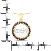 Bids.com 0.64 Carat Genuine Blue Sapphire .925 Sterling Silver Pendant Pendants White Smoke size 18.00