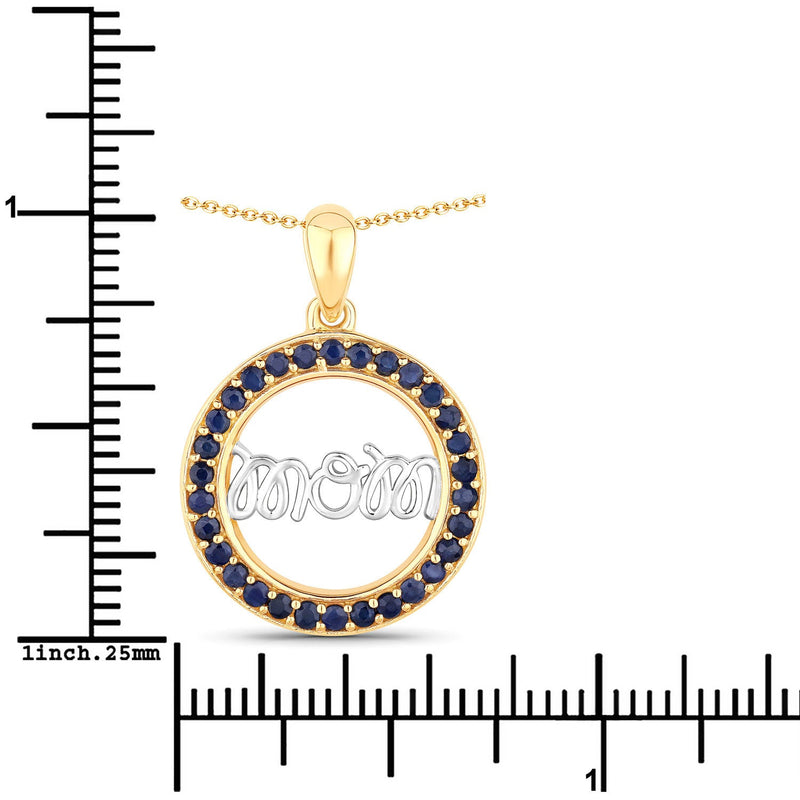 Bids.com 0.64 Carat Genuine Blue Sapphire .925 Sterling Silver Pendant Pendants White Smoke size 18.00