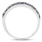 Bids.com 1.70 Carat Genuine Blue Sapphire .925 Sterling Silver Ring Rings White Smoke size 5.50,size 6.00,size 7.00,size 8.00,size 5.00,size 9.00,size 10.00,size 11.00