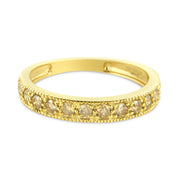 Bids.com IGI Certified 1/2 Cttw Diamond 10K Yellow Gold Prong Set Beaded Milgrain Band Style Ring (J-K Color, I2-I3 Clarity) - Size 7 Rings White Smoke 7 / Yellow.Gold,6 / Yellow.Gold,8 / Yellow.Gold,9 / Yellow.Gold