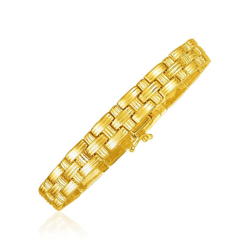 Bids.com 14k Yellow Gold Basket Weave Bracelet Bracelets White Smoke 7.25 / Yellow Gold