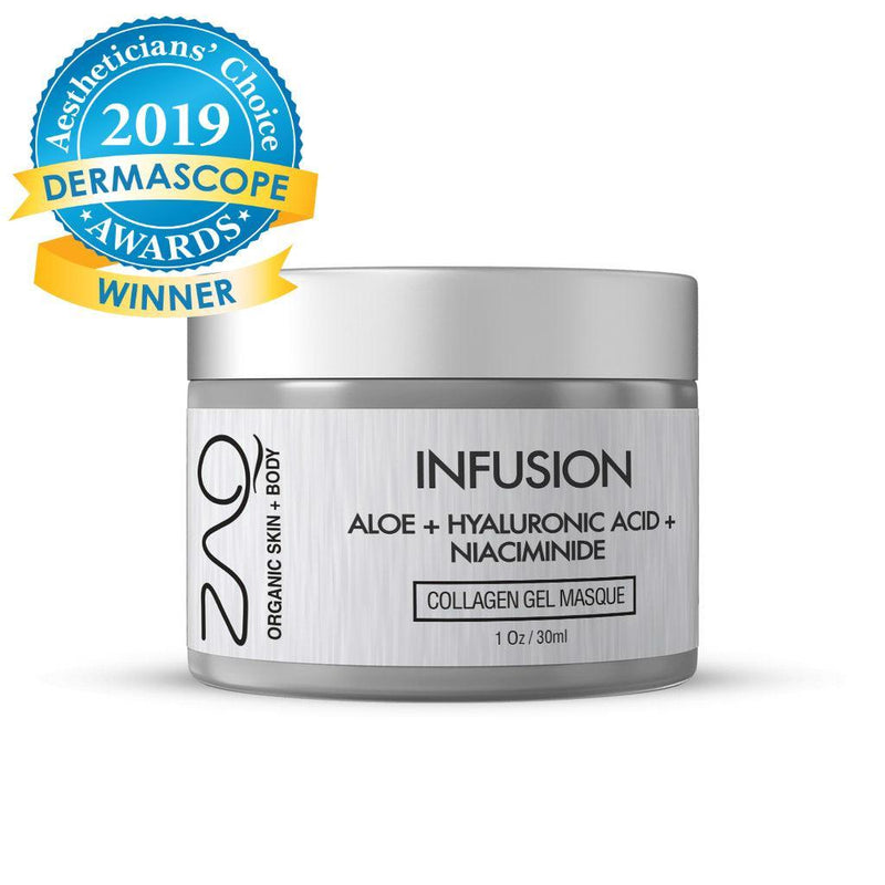 ZAQ Skin & Body ZAQ Organic Infusion Collagen Gel Masque - Aloe + Hyaluronic Acid + Niacinamide White Smoke 50mL