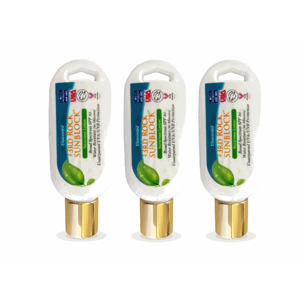 3rd Rock Essentials 3rd Rock Sunblock® Sunscreen Lotion - Unscented - Zinc Oxide Sunscreen SPF 35 - 1.7 oz All Natural SunBlock White Smoke 3 pack (Not for Wholesale)