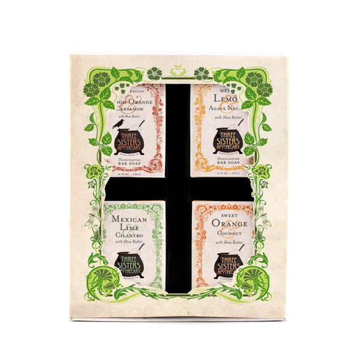 Soap Cauldron Boxed Sampler Gift Set 4 Bar Bar Soap Black Citrus
