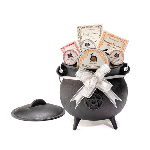 Soap Cauldron Cauldron Iron Pot Bellied - 7 1/2" Diameter Gift White Smoke