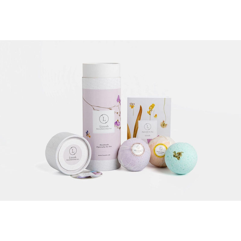 Lizush Bath Bombs, Spa Gift Set, Unique gift for Her, Gift for Mother, Care Package, Shower Bombs in a Tube, Relaxation Gift, BFF.. BATH BOMBS Lavender