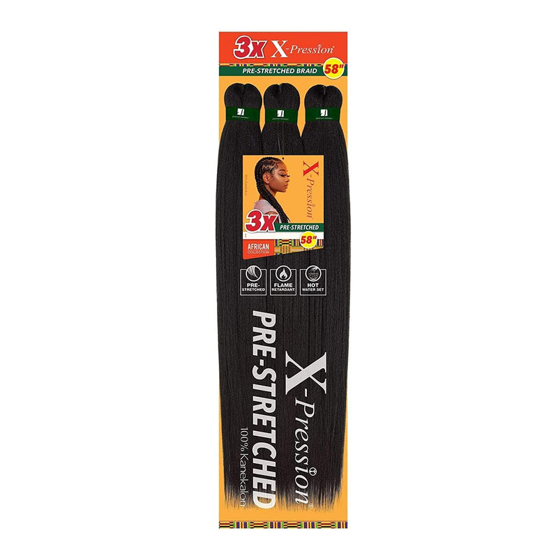 VIP Extensions X-Pression 3X Pre-Stretched Braiding Hair 58 in Hair Extension Dark Slate Gray 1