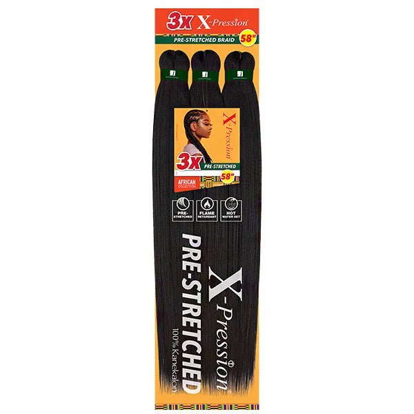 VIP Extensions X-Pression 3X Pre-Stretched Braiding Hair 58 in Hair Extension Dark Slate Gray 1