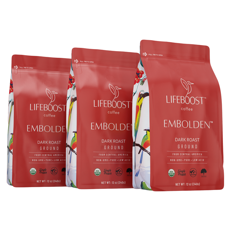 Lifeboost Coffee Embolden Dark Roast Dark Roast Sienna Ground / 3