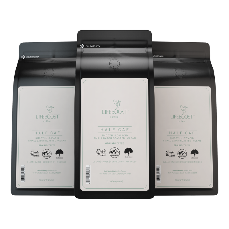 Lifeboost Coffee Half Caff Decaf Roast Dark Slate Gray Whole Bean / 3,Ground / 3